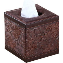 Kosmetiktuchbox-Hülle aus lederähnlichem PU, stilvolles minimalistisches Design, quadratische Form, Badezimmer-Accessoire für Wohnzimmer und