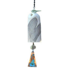 Carillon éolien animé en bambou : magnifique motif libellule rustique, décoration extérieure polyvalente, matériau en résine écologique,