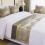 Bed Runner Rug For King Size Bed Grey 50x180cm Rounded Patchwork Ends Matching Cushions 1
