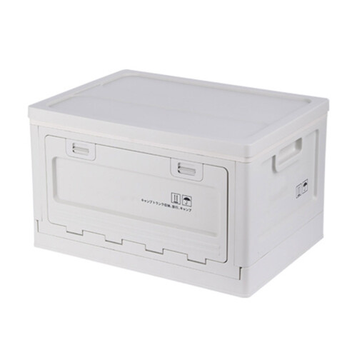 Folding Storage Box with Wood Chopping Board-Khaki plastic top