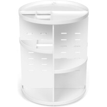 Organizador giratório 360 para cosméticos, perfumes e muito mais, com bandejas de plástico transparente, fácil de montar e desmontar, lavável