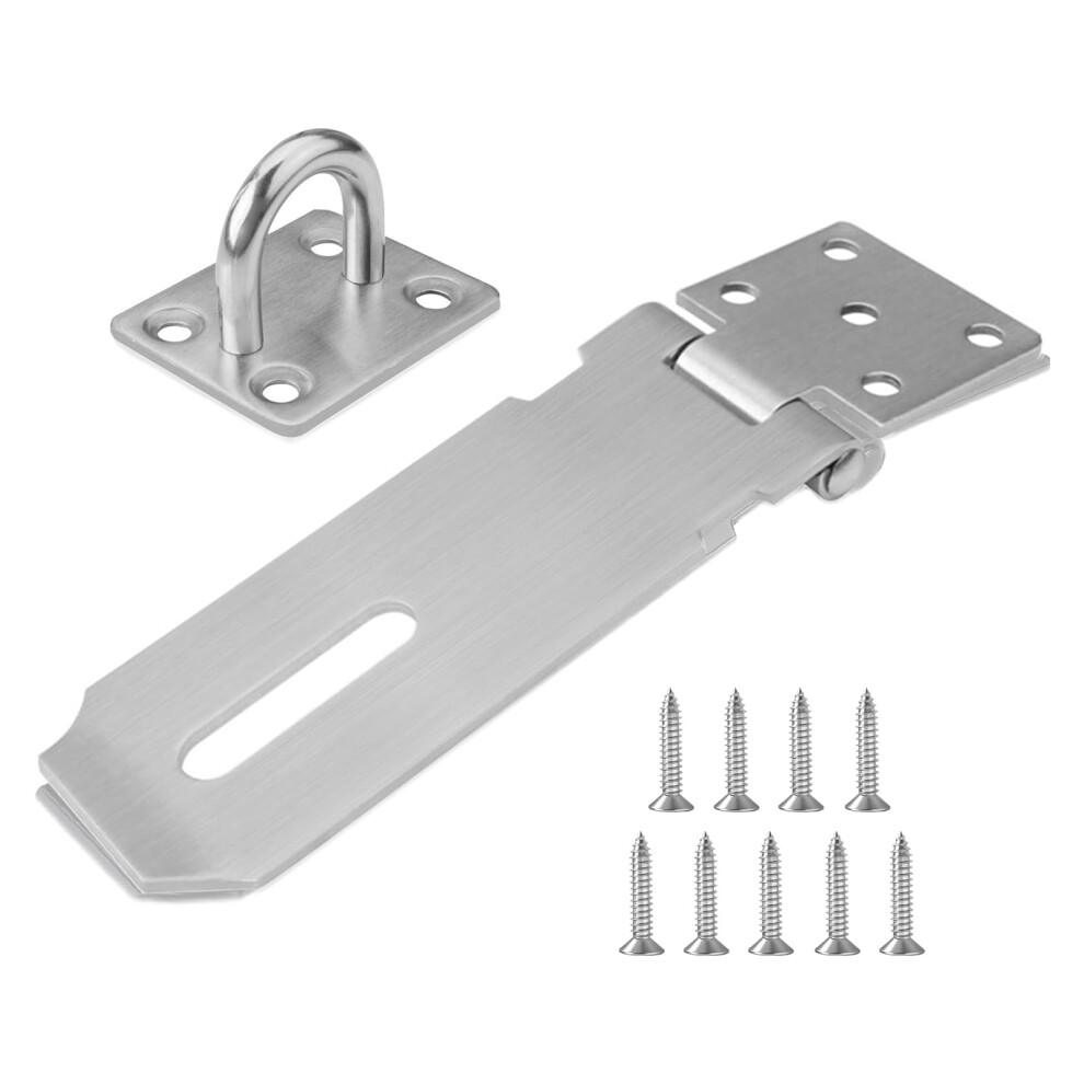Door Lock Hasp Latch 4 Inch,2 Pcs Shed Door Latch Gate Lock Latch Hinge Padlock Catch Door Clasp Latch For Shed Door Lock Window Bedroom Garden Garage 9198585888753