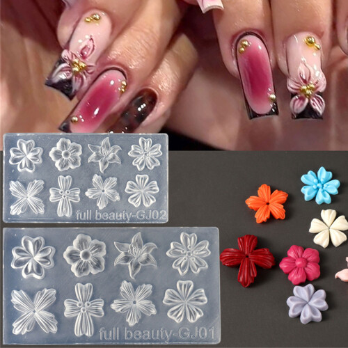 Blumen-Nagelkunst-Silikonformen, Silikon-Nagelschnitzform,-02 2
