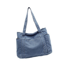 Sac à bandoulière de grande capacité pour femmes, sac-Bleu jean