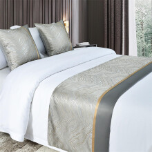 Bed Runner Rug For King Size Beds Mountains Rivers Jacquard Pattern Grey 50x180 CM For 120 CM Bed Hotel Wedding Room