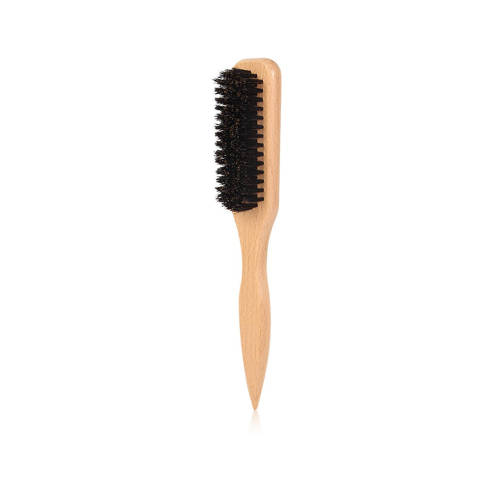 Boar Bristle Slick Back Hair Brush For Sleek Ponytail And Bun Backcombing Teasing Brush With Wide Rat Tail Sectioning
