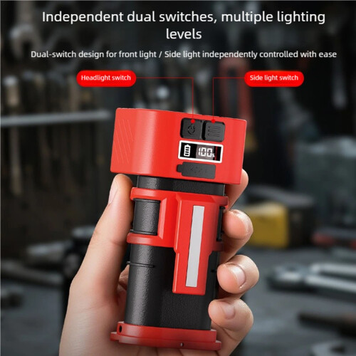 Portable Rechargeable Work Light with Tail Hook Adjustable-Red 2