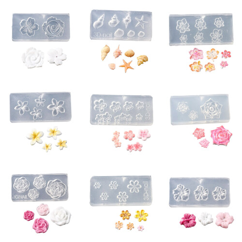 Nagelkunst-Silikonformen, Blumenformen,-08 1