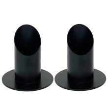 2Pcs Desktops Slanted Metal Candlesticks Tapers Candle-Black