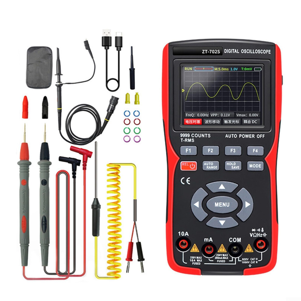 10Mhz Multifunctional Testing Tool Oscilloscope Multimeter Set, 2In1 Handheld Digital, 48Msa/S Model B 9067246290870