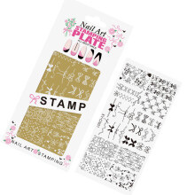 Long Golden Nail Design Stamping Template Stainless Steel-1