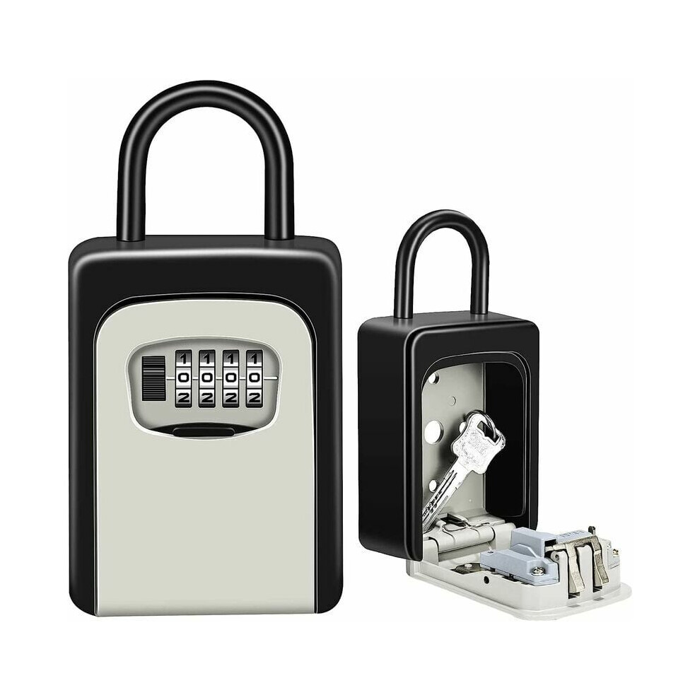 Key Lock Box, Weatherproof 4 Digit Combination Key Safe Storage Box With Removable Shackle, Rust Resistant Zinc Alloy Security Lockbox For Indoor Outd 9198585888487