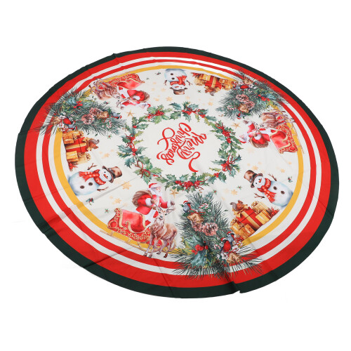Weihnachtstischdecke, rund, 152,4 cm, Polyester, 2