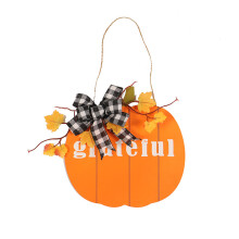 Placa de madera para interiores y exteriores, decoración de calabaza a cuadros de búfalo para el Día de Acción de Gracias, letrero de madera,