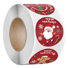 Festliche Weihnachtsaufkleber, einzigartige Weihnachtsmotive mit „Frohe Weihnachten“-Etiketten, perfekt für Weihnachtsgeschenkkarten,