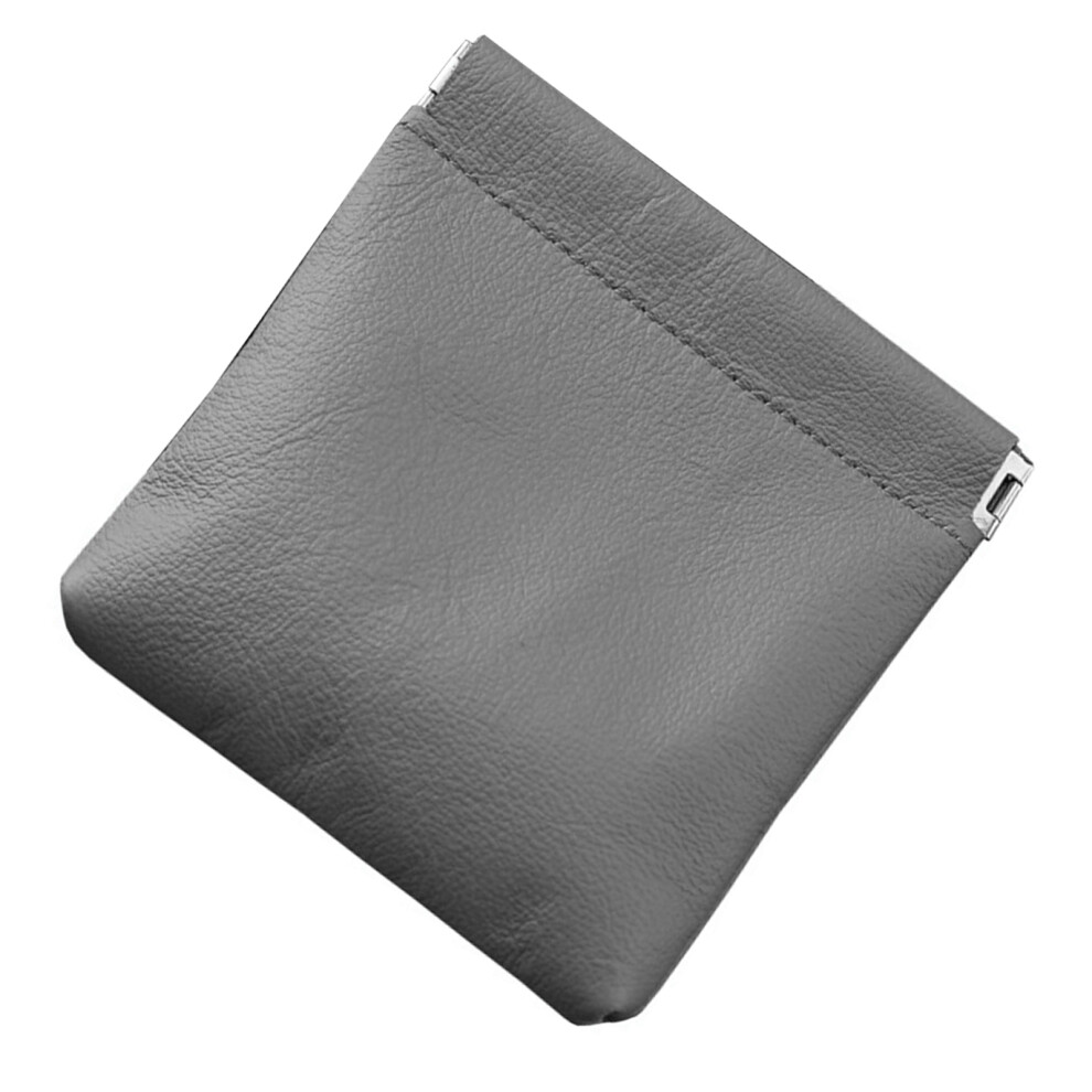 Practical Pu Leather Coin Holder Secure And Stylish For- Gray 7696000906218