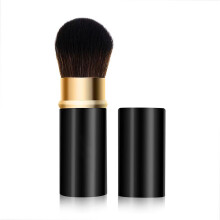 Pinceau de maquillage rétractable pour-Or noir sans métal
