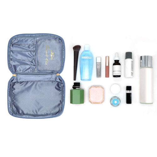 Nécessaire de veludo de alta qualidade, elegante e sofisticada, com vários compartimentos para viagens. 2