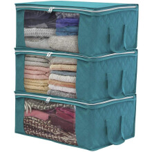 Sacos de armazenamento multifuncionais de grande capacidade, material não tecido aprimorado, recipientes de armazenamento dobráveis para roupas,