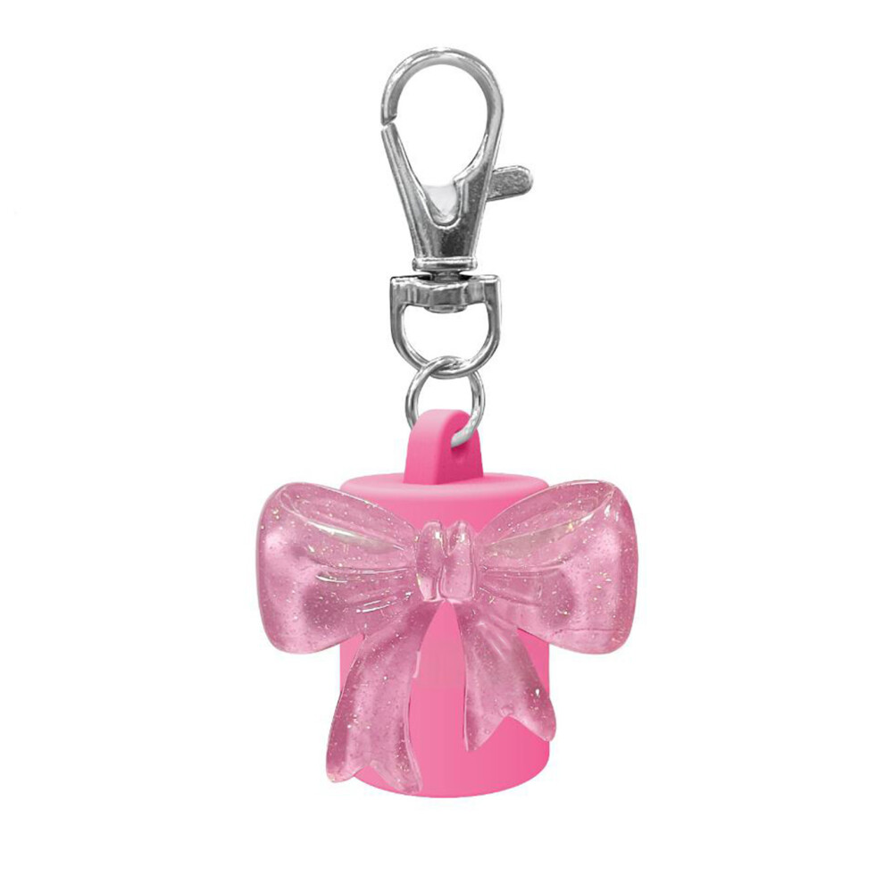 Mini Silicone Lip Gloss Carriers Keychain Attachment-Rose red
