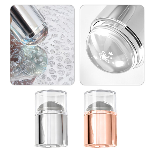 Single Tip Silicone Nail Stamp Portable Mini Size For-Silver 2