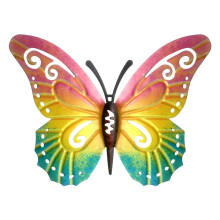 Esculturas de mariposas, mariquitas y abejas, colgador de pared de metal impermeable con forma de ojo de cerradura para interiores y exteriores,
