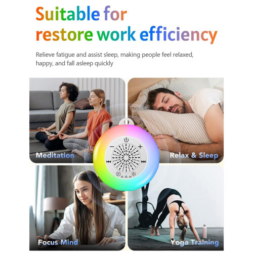 Portable White Noise Sleep Machine Color Changing Night Light 2