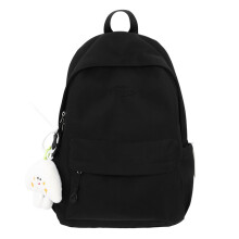 Solid Color Backpack for Women Korean Styles Backpack-Black L