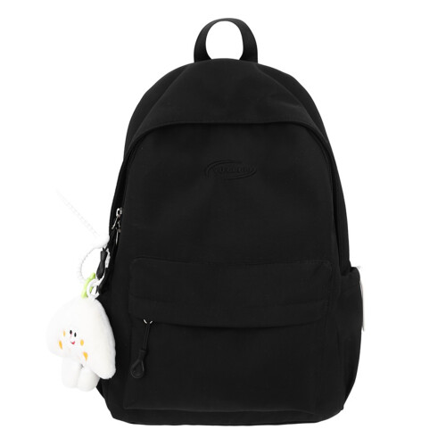 Solid Color Backpack for Women Korean Styles Backpack-Black L
