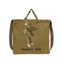 Practical Shoulder Bag Casual Satchel Top-Khaki With pendant