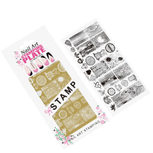 Long Golden Nail Design Stamping Template Stainless Steel-18