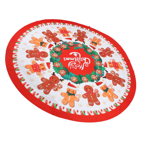 Weihnachtstischdecke, rund, 152,4 cm, Polyester, 2
