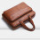 Leather Notebook Bag Splashproof Computer Bag Portfolio-brown 5