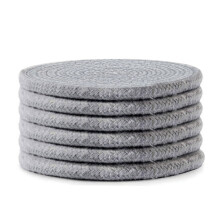 Porta-copos rústicos estilo boho, absorventes e feitos à mão com corda de algodão, perfeitos para proteger móveis de bebidas quentes e frias, e