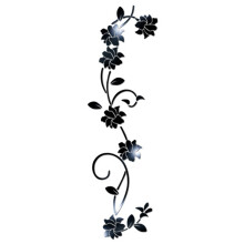 Arte de parede em acrílico com rosas românticas para o espaço dos seus sonhos, decoração de parede com efeito espelhado 3D de flores com um