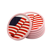 American Flag Drink Coasters Absorbent Silicone Coasters Non-Slip Stackable Dishwasher Safe Decorative Ceramic Stone Coasters For Kitchen Restaurant B