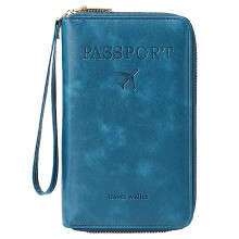 Passport Holder Covers Case Travel Wallet Passport-Peacock Blue