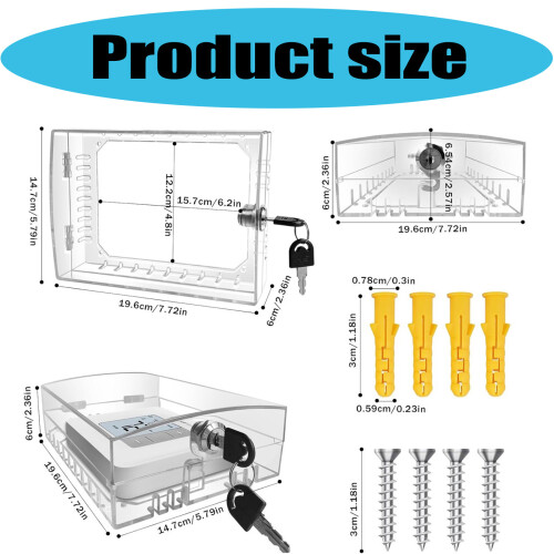 Thermostat Lock Box with Combination Lock Clear Acrylic-Style A 2