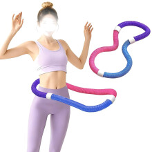Soft Spring Hula Hoop Foldable Indoor Fitness Hoop For Waist Fat Loss And Training, Pink Blue, 1.3kg, For Adults