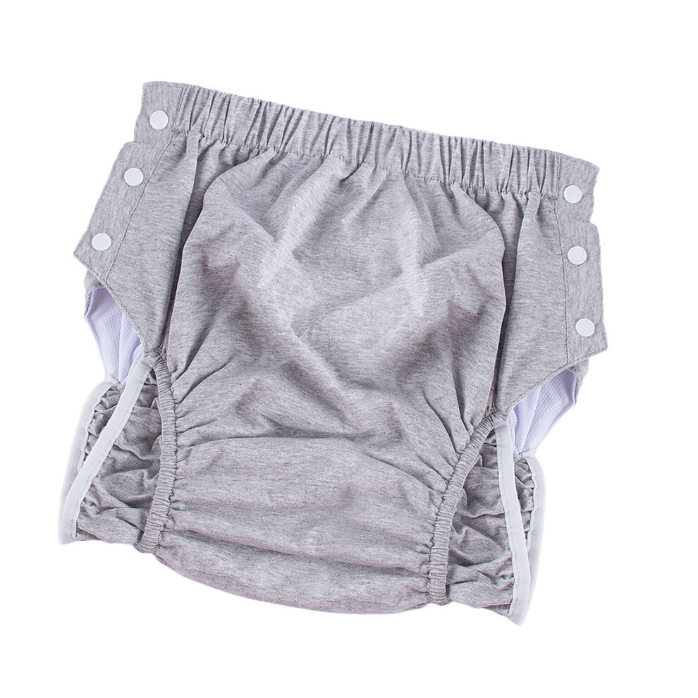 Breathable Adult Underwear Washable Pants-XL Pure cotton ash