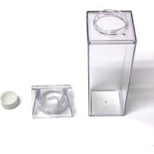 Milk Carton Water Bottle, 500ML Capacity Transparent Drinking Cup, Food-Grade Material Portable Square Juice Bottle With Wide Range Of Uses