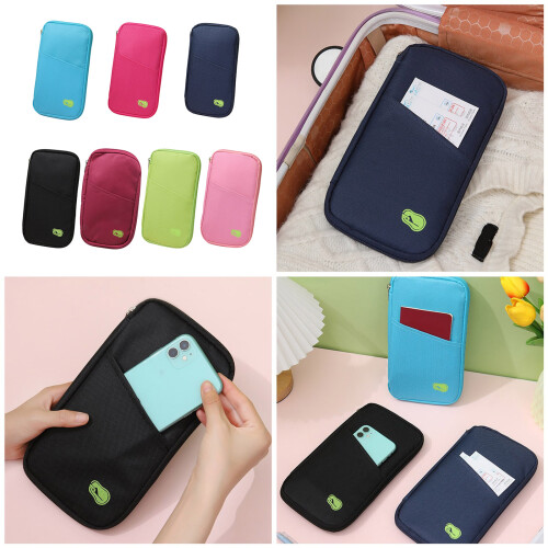 Compacte reisdocumentorganizer met gaasvakken en-Zwart 2