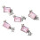 5pcs Eye catching Rectangular Nail Ornaments DIY Art-Pink 1