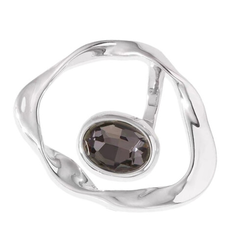 Open ring meerdere maten artistiek getextureerd-witte diamant.