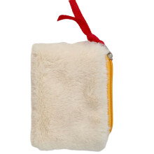 Cute Plush Coin Pouch Compact and Handy Change-cream color