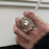Open ring meerdere maten artistiek getextureerd-witte diamant. 6