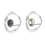 Open ring meerdere maten artistiek getextureerd-witte diamant. 2
