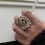 Open ring meerdere maten artistiek getextureerd-witte diamant. 7