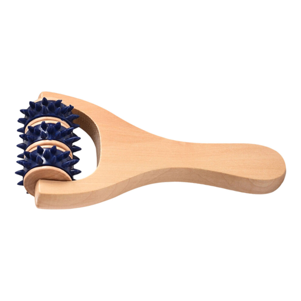 Blue Handheld Wooden Muscle Roller Massagers Deep Tissue