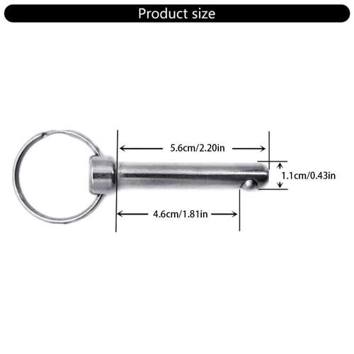 Pack of 10 Carbon Steel Rings Pull Locking Pins Quick-8x60mm 1